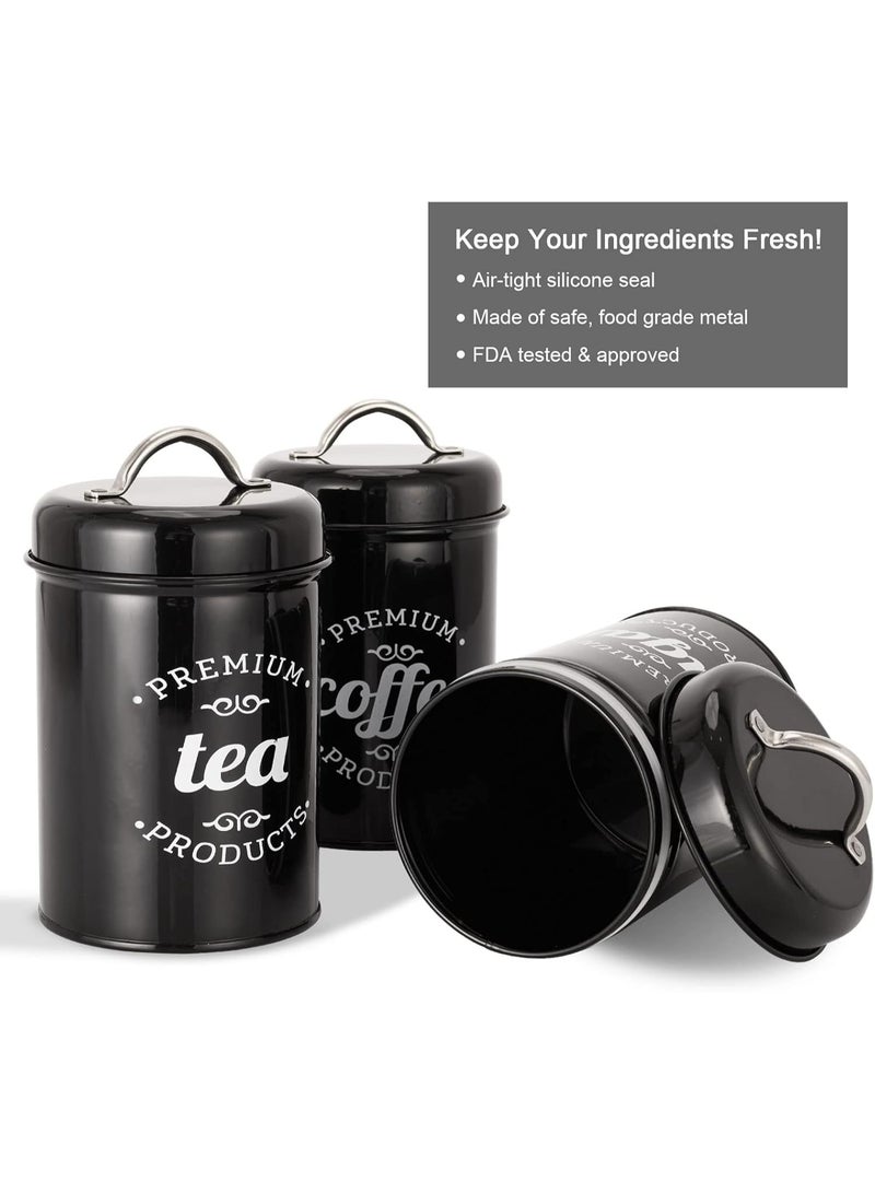 Anmi 3 Piece Food Jars Canisters Sets, Airtight Coffee Container, Tea Organizer, And Sugar Canister, Rustic Farmhouse Decor for Kitchen Countertop - Image 3